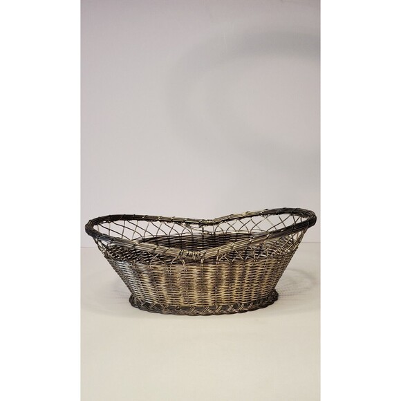 Vintage French silverplated Metal BAGUETTE Bread Basket Rustic - Picture 1 of 10